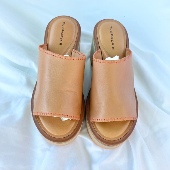 ROBERT CLERGERIE | NWOT LOGAN BROWN LEATHER CESSY BLOCK PLATFORM MULES 39/8.5 - Picture 4 of 9